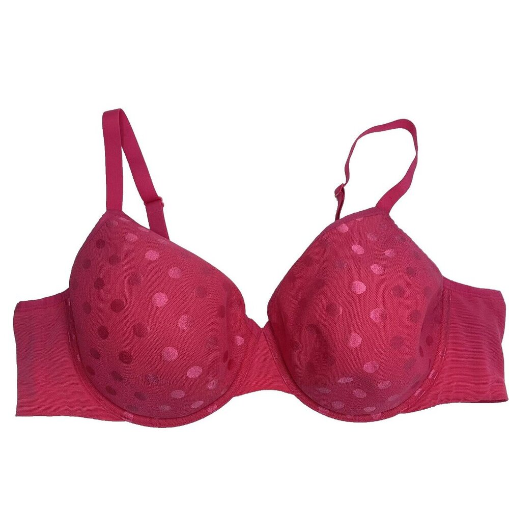 Deesse Bra Size 44C Underwire Barbie Pink Polka Dot Adjustable Straps